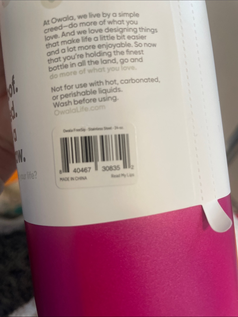 NWT Owala Pink Insulated Water Bottle with Built-In Straw - Picture 4 of 4